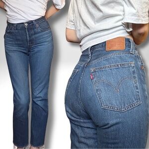 Levi’s Premium 501 Classic Fit Button Fly Raw Hem Jeans size 23